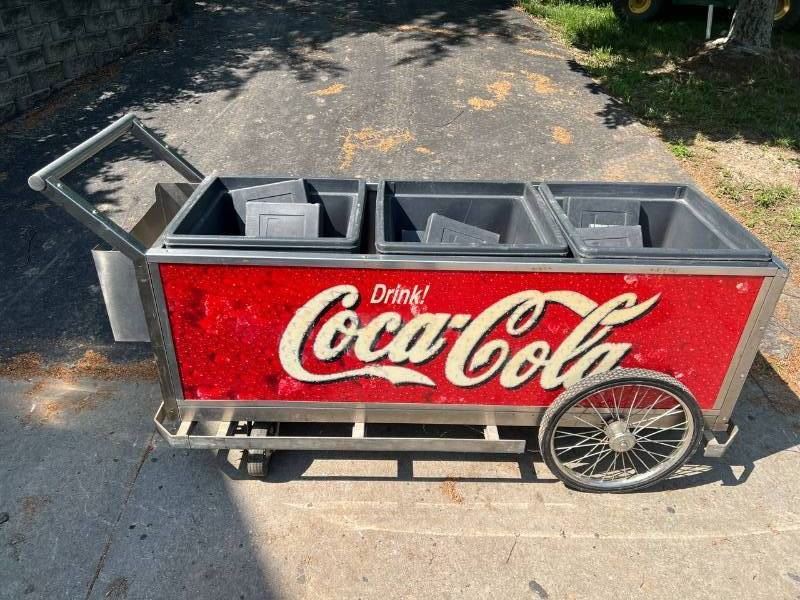 CocaCola Peddlers Beverage Cart 6FT Long 3FT Tall