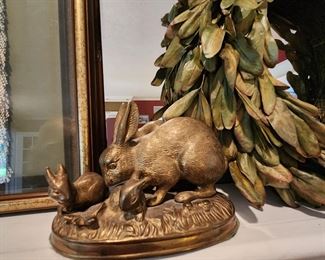 Adorable Brass Bunny Decor