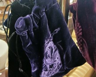 Drawstring Retro Bag Suede Velvet Clutch Shoulder Wristlet