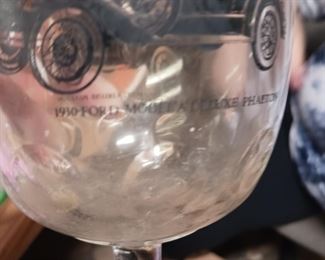 Vintage Beer Glass Thumbprint Goblet Antique Classic Car Collectors