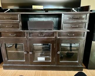 7 Drawer 3 Cabinet Black/Brown Stereo Cabinet