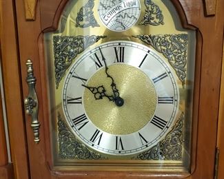 Thi sis truely a one-of-a-kind Grandather Clock.  Highlights in the woodwork shine brightly and reflect light.  