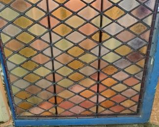 Vintage Multi-colored Stained Glass Window.  No cracks!