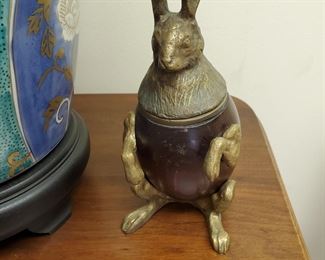 Mahogany and Brass Rabbit Box!  A whimsical touch of magic.