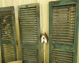 Antique Shutters are all the rage  Decorate or use as room dividers. The church sits on a smaller, vintage post!