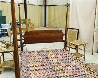 Four Poster Bed with Carriage Blanket