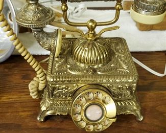 Solid Brass Phone; Bakelite pieces - Solid all the way!
