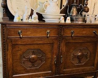 Antique Mirrored Sideboard Cabinet.