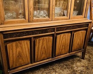 Mid Century Modern Breakfront Curio Cabinet. PERFECT!