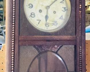 Large Wood Antique Wall Clock.