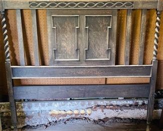 Antique Wood Full Size Headboard.