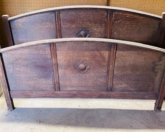 Antique Wood Queen Headboard/Foot Board.