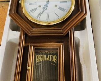 Large Oak Regulator Schoolhouse Clocks. Still in Boxes.