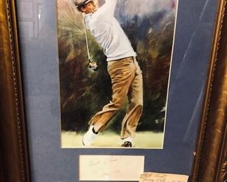 Vintage Golf Wall Art. Jerry Pate Autographed.
