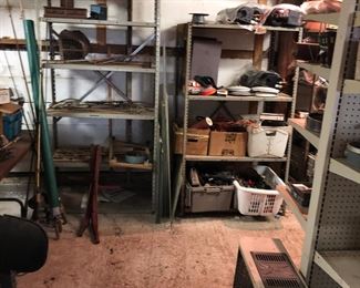 Various Items in the BARN to shop including Tools, Electronics, Automotive Parts and Items, Hardware and more! Including the Metal Aisle Shelving Units.