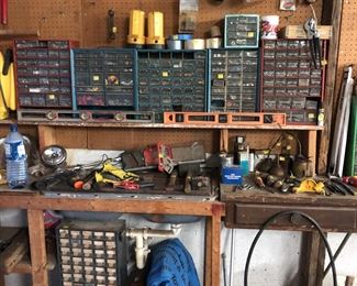 Various Items in the BARN to shop including Tools, Electronics, Automotive Parts and Items, Hardware and more! Including the Metal Aisle Shelving Units.