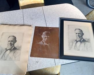 Rare picture with 45 prints autographed with copper