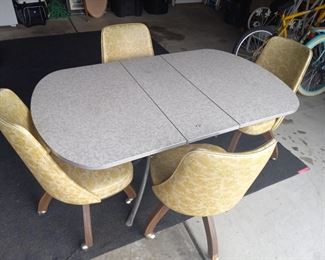 Mid century table chairs