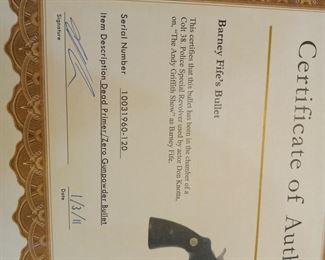 Barney fife screen used bullet