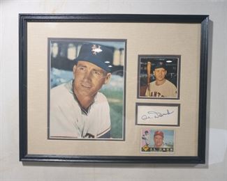 Framed matted baseball Al Dark