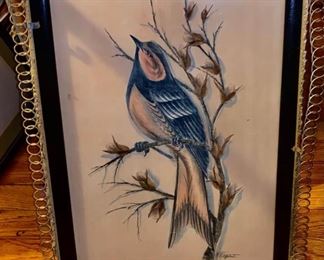 Vintage Signed M.E. Fager Painting beautiful metal old frame $150