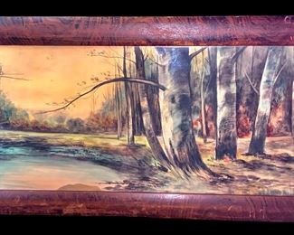 Beautiful Antique Water Color Signed 30” x 14”. 