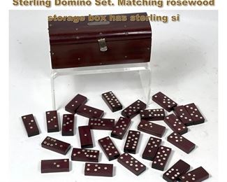 Lot 1709 William Spratling style Rosewood, Sterling Domino Set. Matching rosewood storage box has sterling si