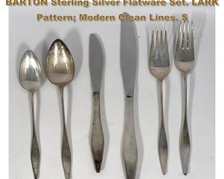 Lot 1731 86pc JOHN PRIP for REED and BARTON Sterling Silver Flatware Set. LARK Pattern Modern Clean Lines. S