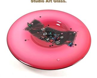 Lot 1732 Large David Garcia Glass Charger. Studio Art Glass. 