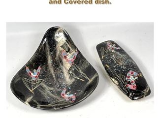 Lot 1742 2pc MARC BELLAIRE Pottery. Bowl and Covered dish. 