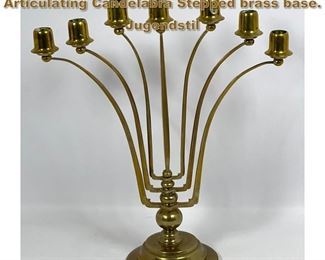 Lot 1761 Bruno Paul Style Brass Articulating Candelabra Stepped brass base. Jugendstil
