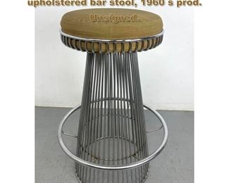 Lot 1769 Warren Platner style, high upholstered bar stool, 1960 s prod. Unsigned.
