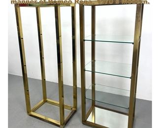 Lot 1795 Pr Italian brass etageres in the manner of Romeo Rega. 1970 s Modern. 