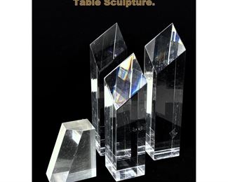 Lot 1804 4pc JIM DOUCK Lucite Acrylic Table Sculpture.