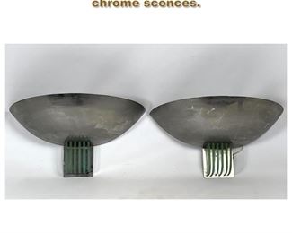 Lot 1820 Jean Perzel attributed glass and chrome sconces.