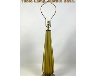 Lot 1828 Italian Murano Art Glass Teardrop Table Lamp. Marble Base. 