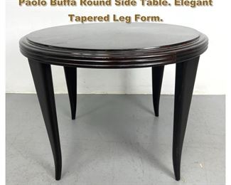 Lot 1839 Small Italian 50 s coffee table by Paolo Buffa Round Side Table. Elegant Tapered Leg Form. 