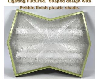 Lot 1844 Large Wall or Ceiling Mount Lighting Fixtured. Shaped design with Pebble finish plastic shade. 