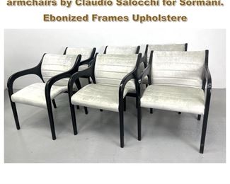 Lot 1847 Set of 6 1960 s Vivalda dining armchairs by Claudio Salocchi for Sormani. Ebonized Frames Upholstere