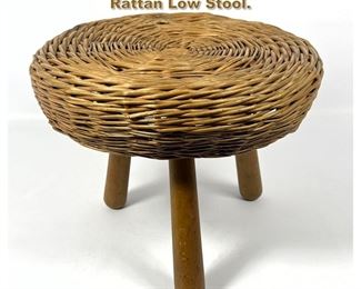 Lot 1860 Vintage Tony Paul Style Woven Rattan Low Stool. 