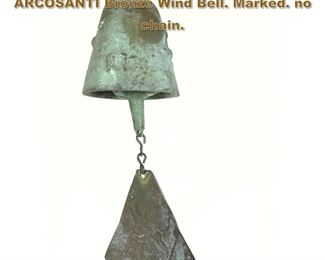 Lot 1870 small PAOLO SOLERI for ARCOSANTI Bronze Wind Bell. Marked. no chain. 
