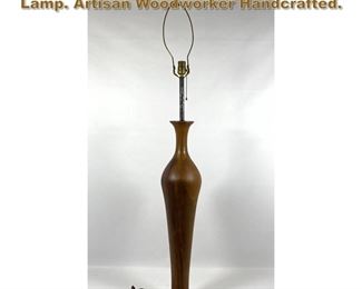 Lot 1874 Tall Turned Wood Bottle Form Lamp. Artisan Woodworker Handcrafted. 