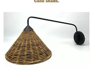 Lot 1879 Rattan Wall Sconce with Cone shade.