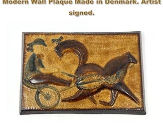 Lot 1886 Soholm Stentoj Stoneware Danish Modern Wall Plaque Made in Denmark. Artist signed. 