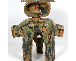 Lot 1894 Modernist abstract pottery sculpture. Unsigned. 