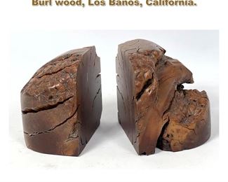 Lot 1898 Burl wood bookends. Manzanita Burl wood, Los Banos, California.