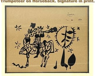 Lot 1903 Peter Paone Pencil Signed Print. Trumpeteer on Horseback. Signature in print. 