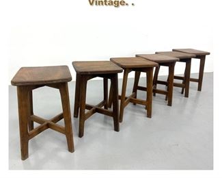 Lot 1910 Matching Set 6pc French stools. Vintage. . 