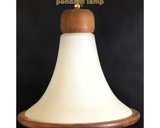 Lot 1913 Teak and glass bell form swag pendant lamp