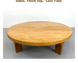 Lot 1916 Heavy Solid elm French coffee table. Thick top. Low Tabl. 